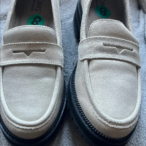 Toms Metallic Cream Leather Loafers brand new never worn sz 8 - Picture 7 of 11